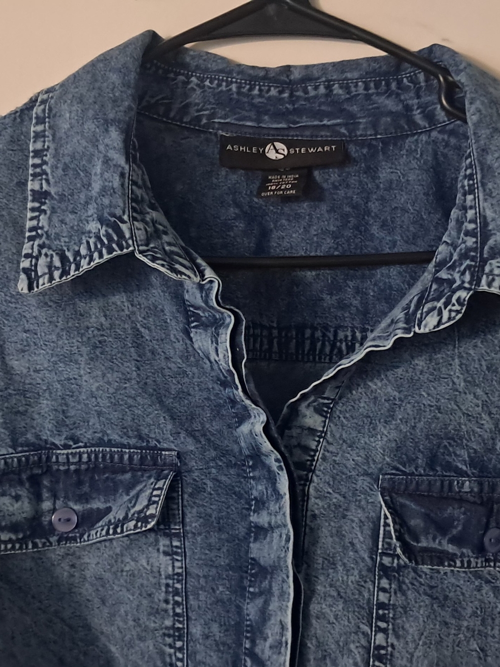 Ashley Stewart Acid-Wash Blue Denim Jacket - Picture 3 of 5